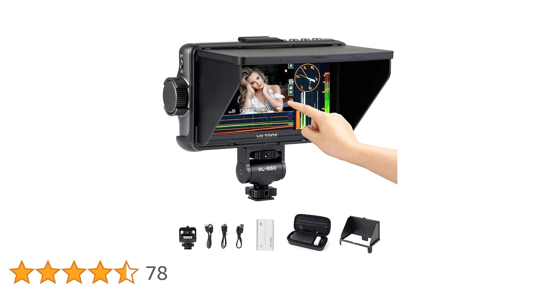 Viltrox DC-550 ビデオ モニター Smallrig シュー付き VILTROX Moniteur HDMI 4K 10 bits 1200 nits écran tactile 3D